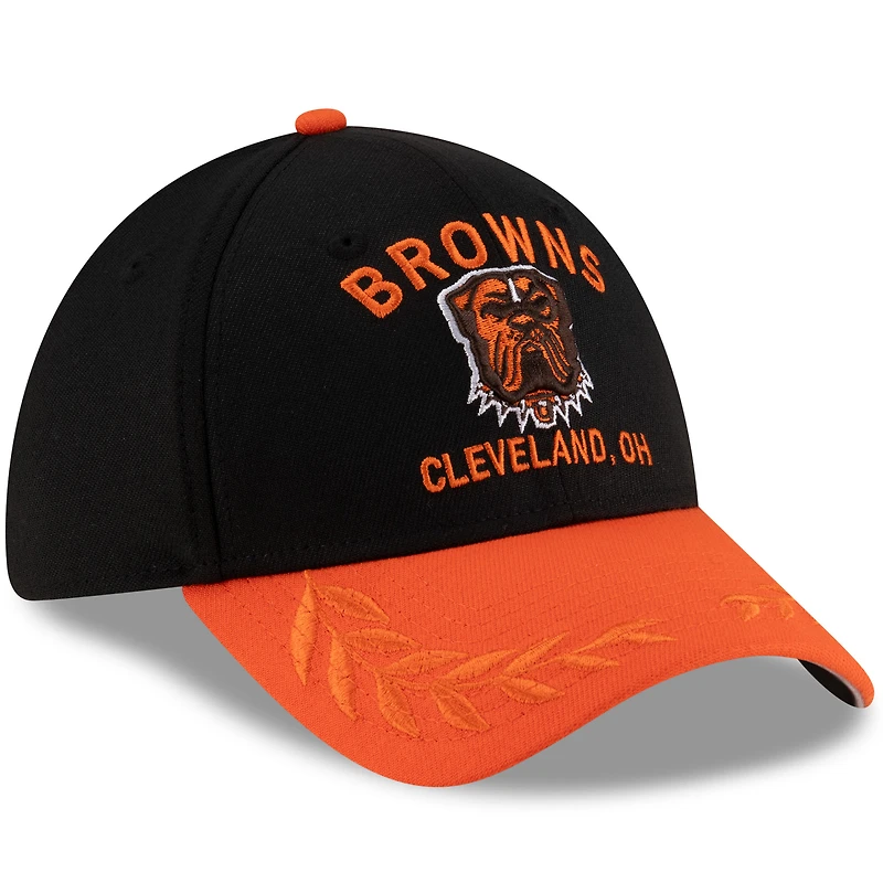 Men's New Era Black/Orange Cleveland Browns 2025 NFL Draft 39THIRTY Flex Hat