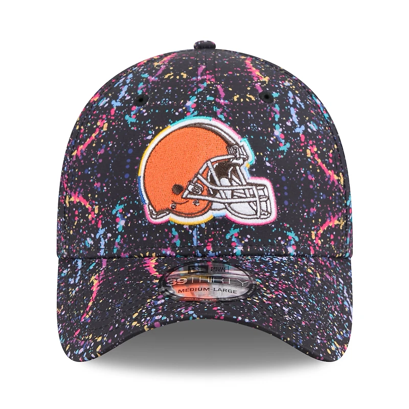 Men's New Era  Black Cleveland Browns 2025 NFL Crucial Catch 39THIRTY Flex Hat