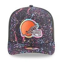 Men's New Era  Black Cleveland Browns 2025 NFL Crucial Catch A-Frame 9FIFTY Snapback Hat