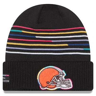 Men's New Era Black Cleveland Browns 2025 NFL Crucial Catch Cuffed Knit Hat
