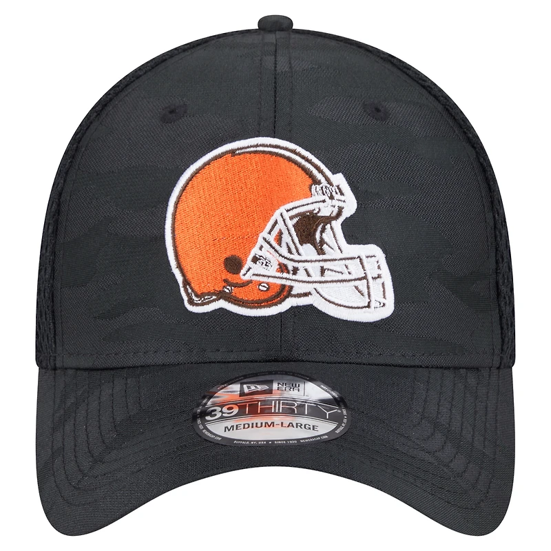 Casquette 39THIRTY Flex noire à motif camouflage actif Cleveland Browns de New Era pour homme