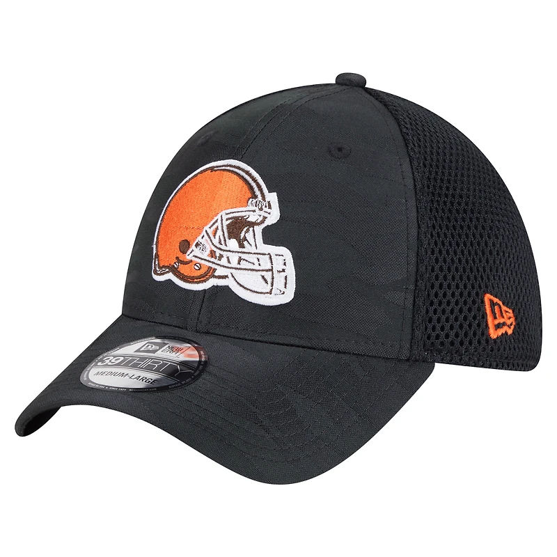 Casquette 39THIRTY Flex noire à motif camouflage actif Cleveland Browns de New Era pour homme