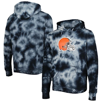 Pull à capuche et teinture par nœuds pour homme Cleveland Browns Team New Era noir