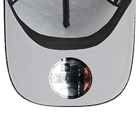 Men's New Era Black Cleveland Browns Throwback Midnight Ink Tonal Text A-Frame Trucker 9FORTY Adjustable Hat