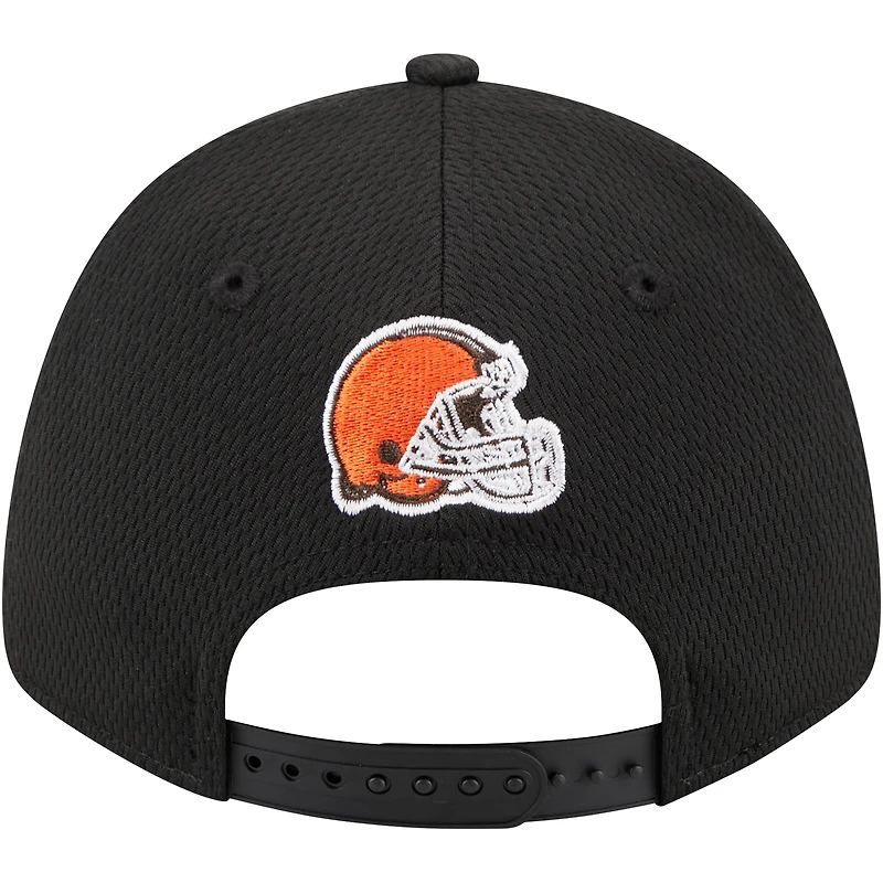 Casquette réglable 9FORTY à visière supérieure Cleveland Browns New Era noire pour hommes
