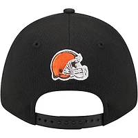 Casquette réglable 9FORTY à visière supérieure Cleveland Browns New Era noire pour hommes