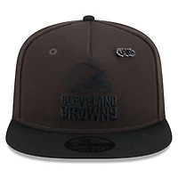 Men's New Era Brown/Black Cleveland Browns 2024 Inspire Change A-Frame 9FIFTY Snapback Hat