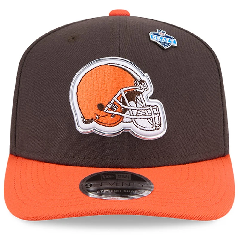 Men's New Era Brown/Orange Cleveland Browns 2026 NFL Draft 9SEVENTY Adjustable Hat