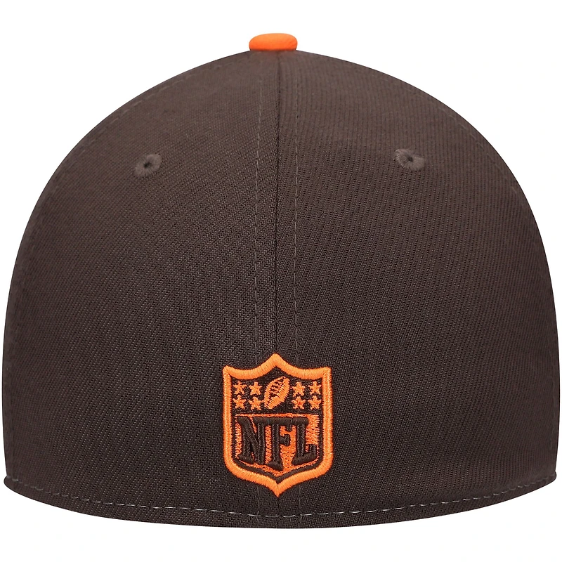 Men's New Era Brown/Orange Cleveland Browns Historic Logo Surge 39THIRTY - Flex Hat