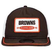 Casquette ajustable New Era marron/blanche Cleveland Browns Patch 19TWENTY pour homme