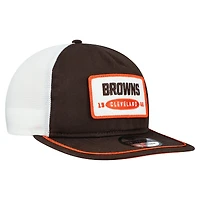 Casquette ajustable New Era marron/blanche Cleveland Browns Patch 19TWENTY pour homme