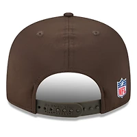 Men's New Era Brown Cleveland Browns 2025 Sideline  Split Panel 9FIFTY Snapback Hat