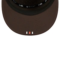 Men's New Era Brown Cleveland Browns 2025 Sideline  Split Panel 9FIFTY Snapback Hat