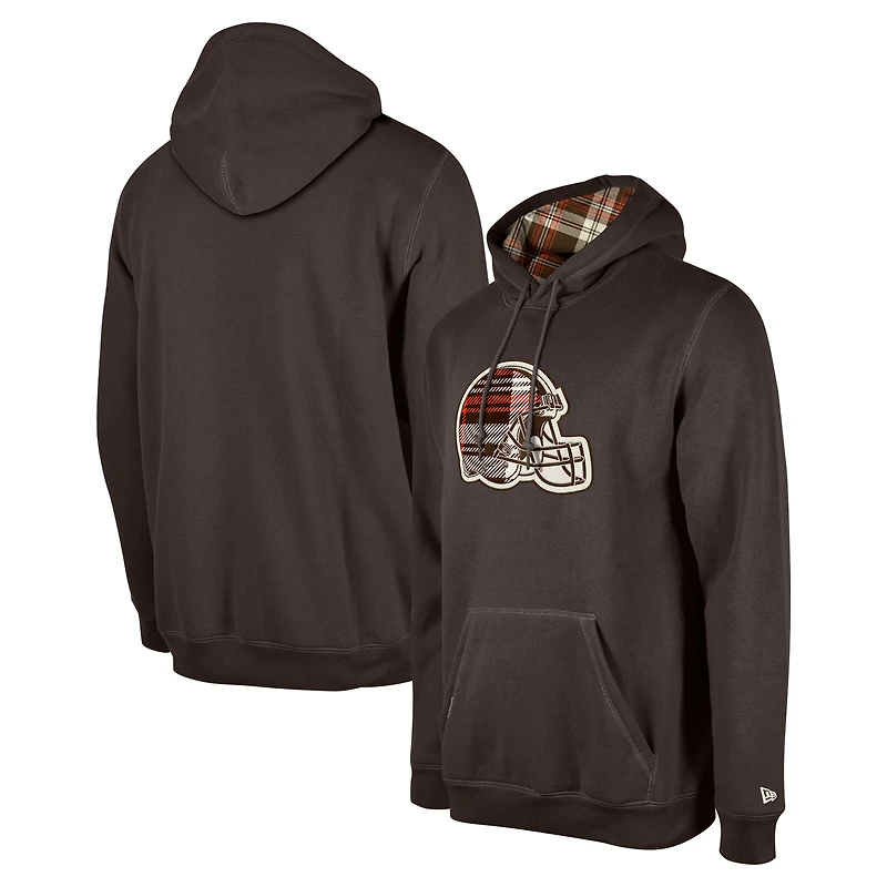 Sweat à capuche carreaux Cleveland Browns 3rd Down de New Era pour homme
