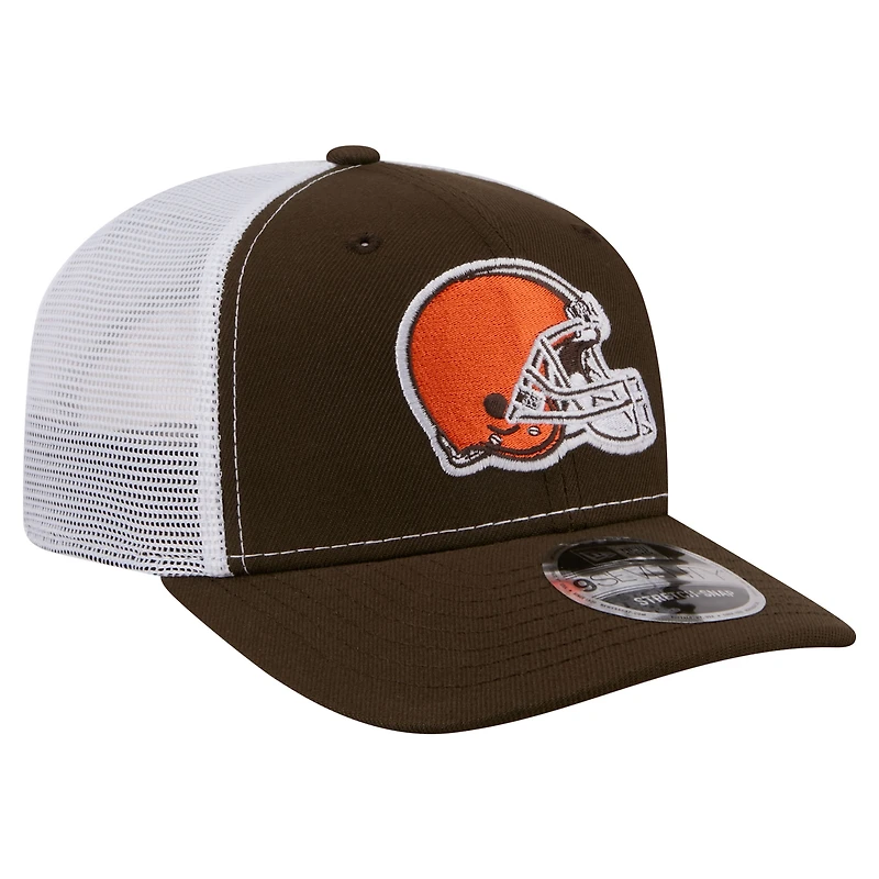 Casquette trucker ajustable New Era marron Cleveland Browns 9SEVENTY pour homme