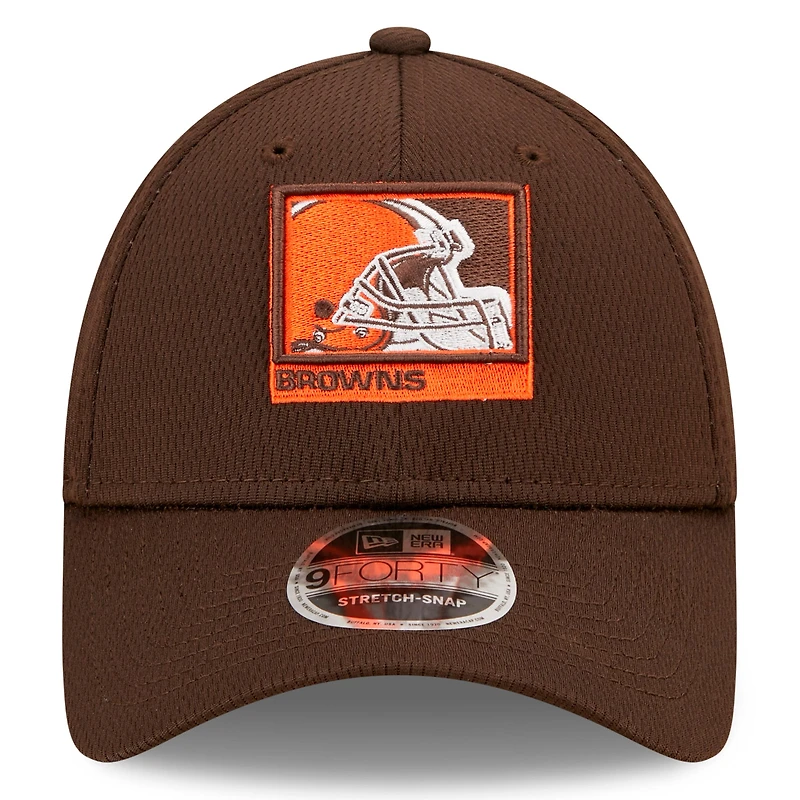 Men's New Era Brown Cleveland Browns A-Frame - 9FORTY Snapback Hat