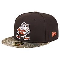 Men's New Era Brown Cleveland Browns Active Two-Tone Camo 59FIFTY Fitted Hat