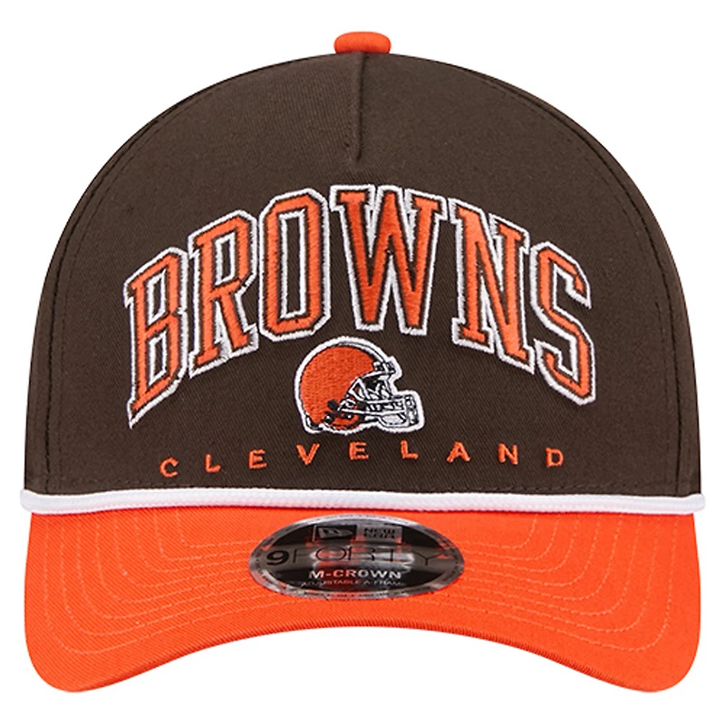 Men's New Era  Brown Cleveland Browns  Arch 9FORTY A-Frame Adjustable Hat