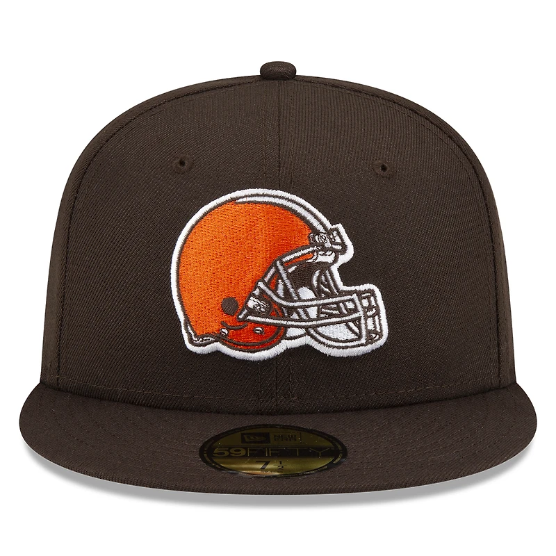 Casquette ajustée 59FIFTY basique Cleveland Browns New Era marron pour hommes
