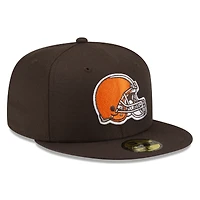 Casquette ajustée 59FIFTY basique Cleveland Browns New Era marron pour hommes