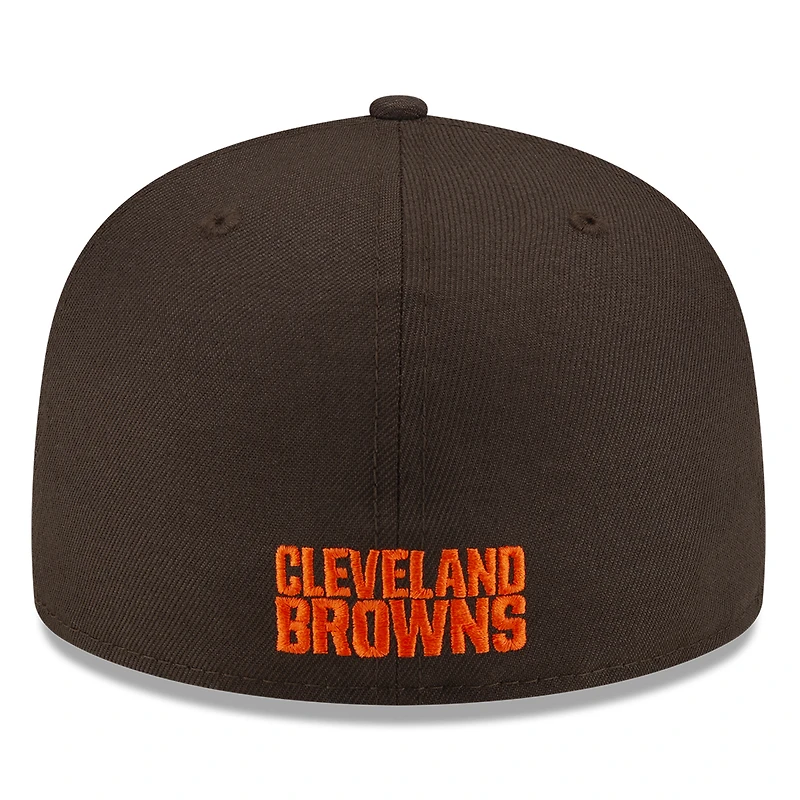 Casquette ajustée 59FIFTY basique Cleveland Browns New Era marron pour hommes