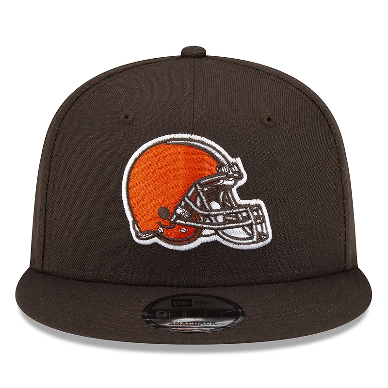 Casquette Snapback 9FIFTY basique Cleveland Browns New Era marron pour hommes