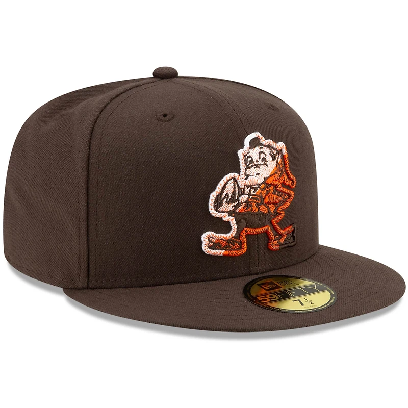 Men's New Era Brown Cleveland Browns Color Dim 59FIFTY Fitted Hat