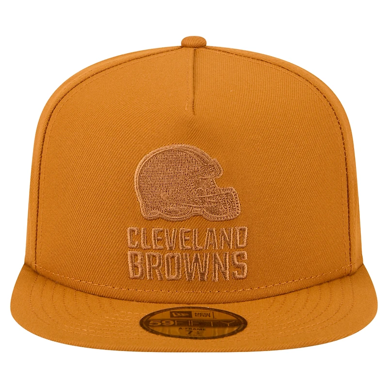 Casquette ajustée A-Frame 59FIFTY pour homme, coloris marron, des Cleveland Browns, New Era