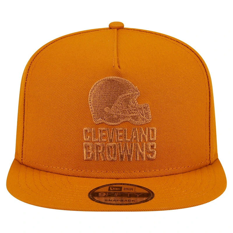 Casquette snapback A-Frame 9FIFTY marron New Era pour homme, pack couleur des Cleveland Browns