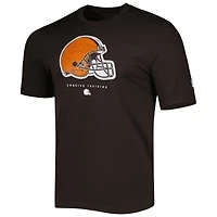 Men's New Era Brown Cleveland Browns Combine Authentic Ball Logo T-Shirt