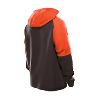 Sweat à capuche raglan blocs de couleurs authentiques des Cleveland Browns New Era pour homme