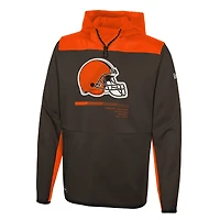 Chandail à capuchon enfiler authentique Hard Hitter pour homme New Era Brown Cleveland Browns