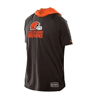 T-shirt à capuche et manches courtes raglan authentique Cleveland Browns de New Era pour homme