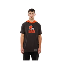 Men's New Era  Brown Cleveland Browns Combine Authentic Hooded Raglan Short-Sleeve T-Shirt