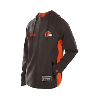 Men's New Era  Brown Cleveland Browns Combine Authentic Raglan Scuba Full-Zip Hoodie