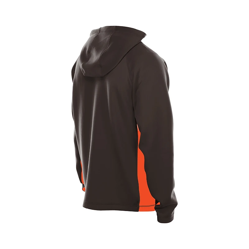 Sweat à capuche zippé intégral en scaphandre Scuba Raglan Authentic des Cleveland Browns de New Era pour homme