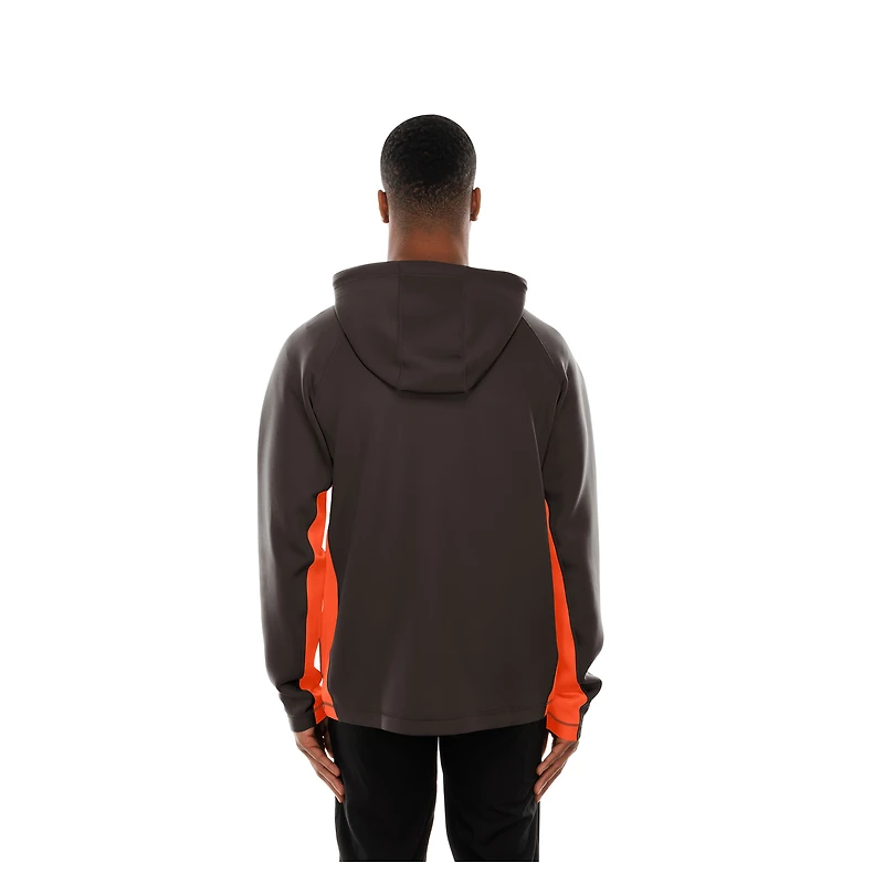 Sweat à capuche zippé intégral en scaphandre Scuba Raglan Authentic des Cleveland Browns de New Era pour homme