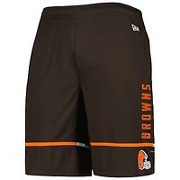 Short d'entraînement pour homme New Era Brown Cleveland Browns Combine Authentic Rusher