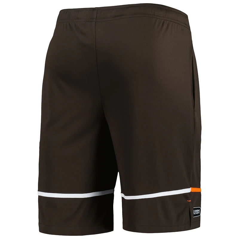 Short d'entraînement pour homme New Era Brown Cleveland Browns Combine Authentic Rusher