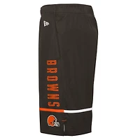 Short d'entraînement pour homme New Era Brown Cleveland Browns Combine Authentic Rusher