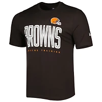 T-shirt pour homme Cleveland Browns Combine Authentic Training Huddle Up New Era marron