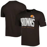 T-shirt pour homme Cleveland Browns Combine Authentic Training Huddle Up New Era marron