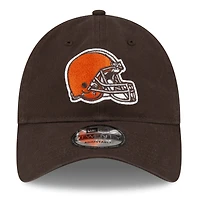 Casquette réglable New Era marron Cleveland Browns Core Classic Primary 9TWENTY pour hommes