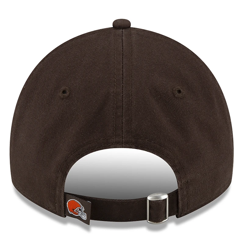 Casquette réglable New Era marron Cleveland Browns Core Classic Primary 9TWENTY pour hommes