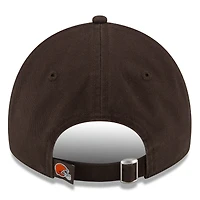 Casquette réglable New Era marron Cleveland Browns Core Classic Primary 9TWENTY pour hommes
