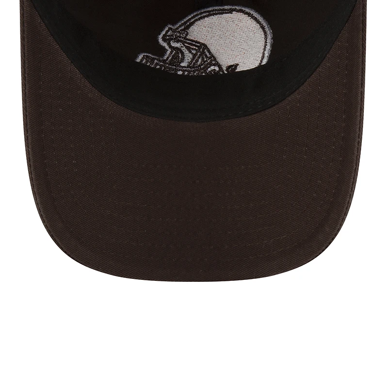 Casquette réglable New Era marron Cleveland Browns Core Classic Primary 9TWENTY pour hommes