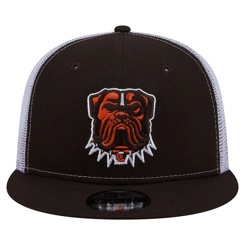 Men's New Era Brown Cleveland Browns Core Team 9FIFTY Trucker Snapback Hat