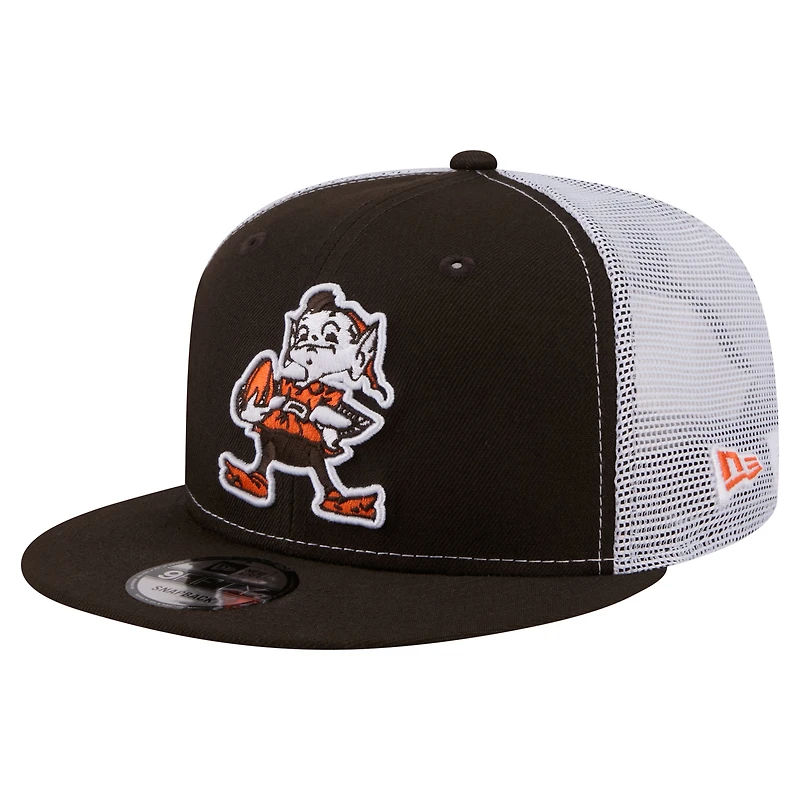 Casquette trucker New Era marron Cleveland Browns Core Team 9FIFTY pour homme