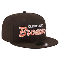 Casquette snapback New Era 9FIFTY marron Cleveland Browns Core Team Script pour homme