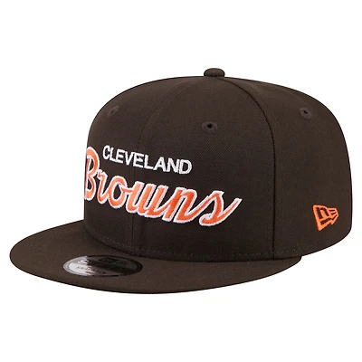 Men's New Era  Brown Cleveland Browns Core Team Script 9FIFTY Snapback Hat